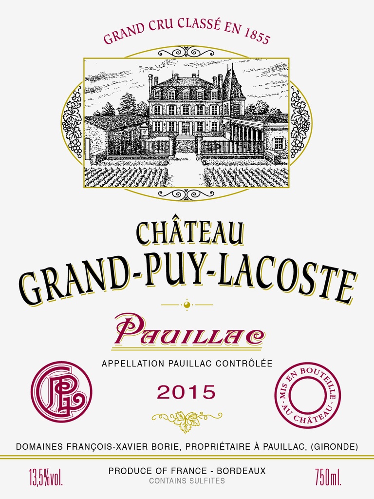 GRAND PUY LACOSTE 2015 (From Bordeaux)